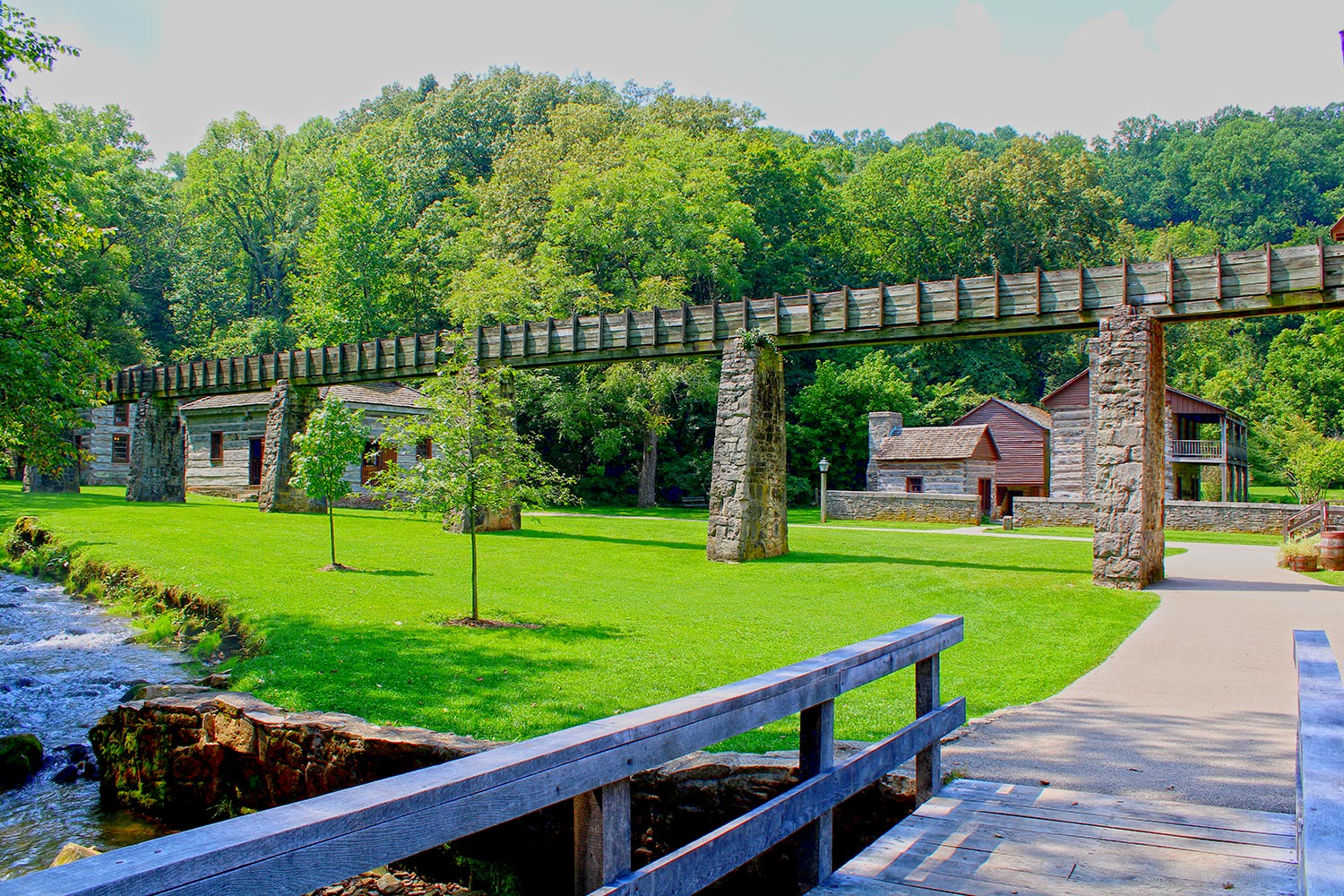Flume to Pioneer Village Grist Mill at Spring Mill State Park