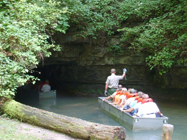 Twin Caves boat tour at Spring Mill State Park