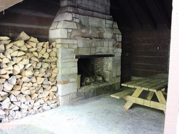 Shelter House Fireplace at Spring Mill State Park